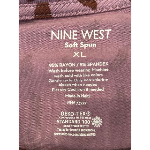 Nine West Womens XL Soft Spun Shirt Top Blouse Purple Speckle - Picture 3 of 4